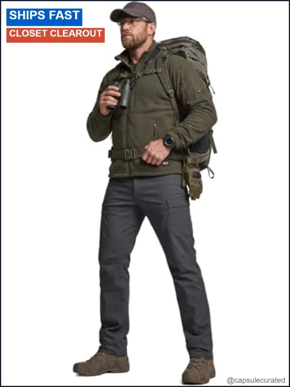 Men's Active Flex Tactical Pants Water Resistant Stretch Cargo Hiking Pants
